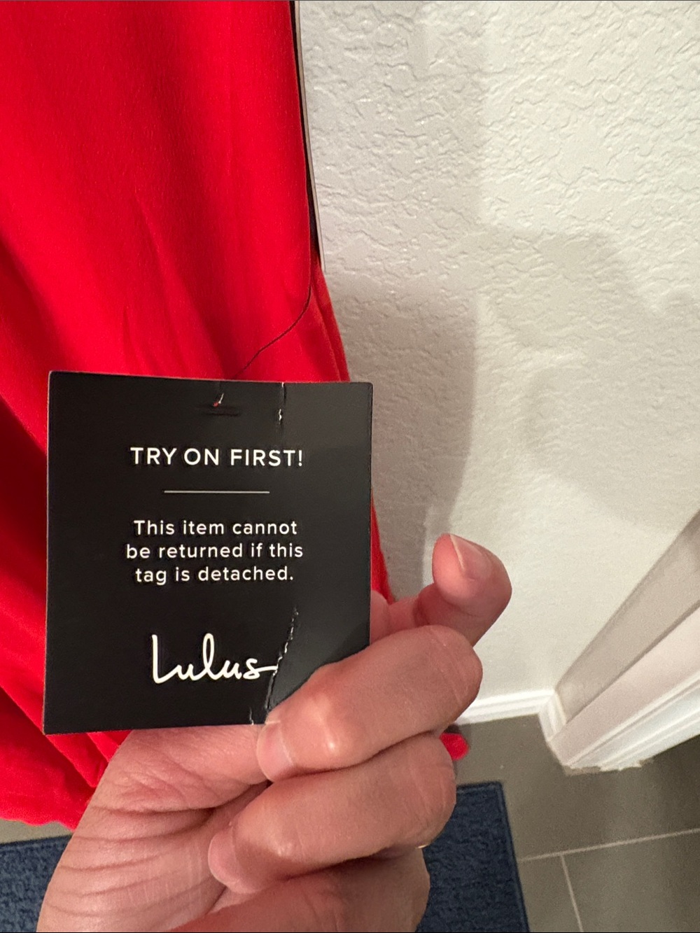 NWT Lulu's Red Shoulder Ruffle Gown - Picture 5 of 6